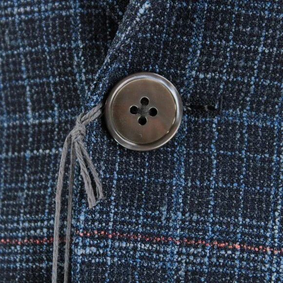 Cardinal of Canada NWT 100% Wool Sport Coat Size 38R US In Blue w/ Coral Plaid